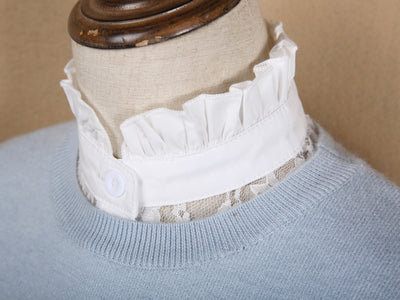 Cuello Falso Retro de Algodón con Encaje Desmontable para Mujer - Image 19