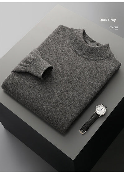 Suéter de Cuello Medio en Lana para Hombre - Pullover Ligero Otoño Invierno - Image 22
