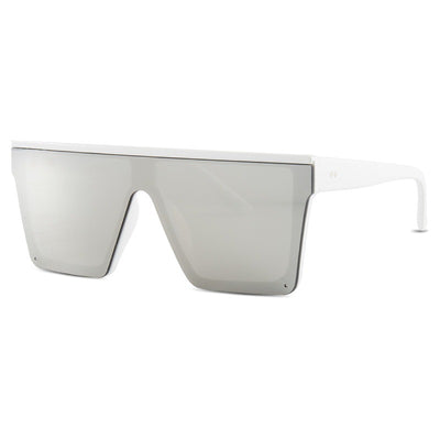 Oversize flat-top sunglasses with brown gradient lenses and a brown frame featuring a subtle leopard print. - Image 13