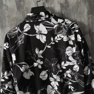 Camisa Floral Manga Larga Hombre - Estilo Casual Holgado Tendencia - Image 4