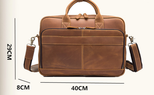 Bolso de Cuero Vintage Crazy Horse para Hombre - Image 18