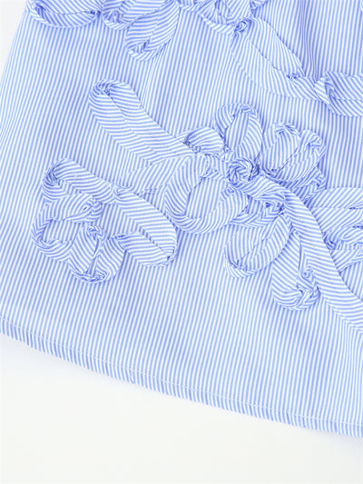 Camisa de Manga Larga Popelina Floral con Rayas Texturizadas - Image 12