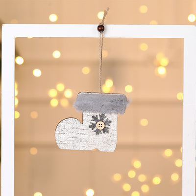Adorno Navideño de Madera con Peluche - Colgante Decorativo - Image 11
