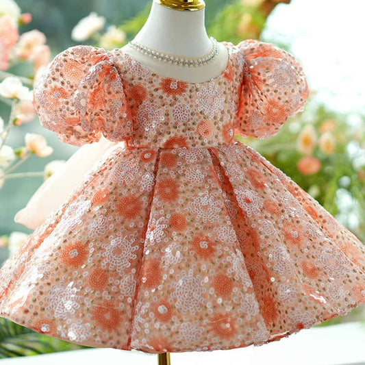 Vestido de Princesa Brillante con Falda Esponjosa para Niñas