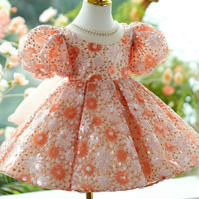 Vestido de Princesa Brillante con Falda Esponjosa para Niñas