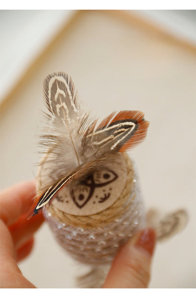 Juguete Interactivo para Gatos con Plumas, Cuerda de Cáñamo y Rodillo Sonoro - Image 9