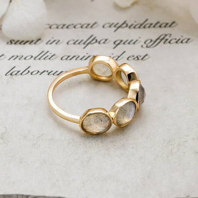 Anillo Labradorita Vintage Francés Plata 925 y Oro 14K - Image 18