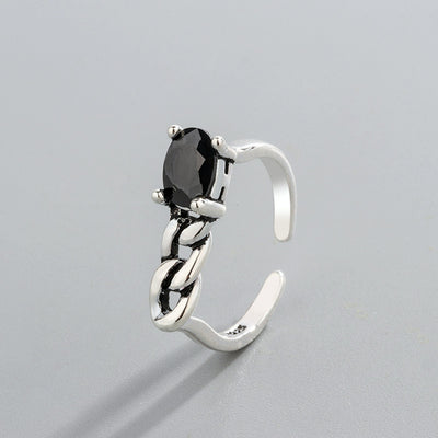 Anillo Retro Circón Incrustado Estilo Japonés y Coreano - Image 8