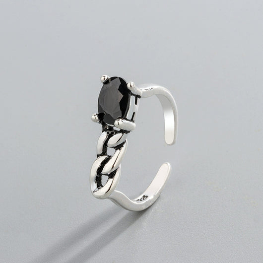 Anillo Retro Circón Incrustado Estilo Japonés y Coreano - Image 8