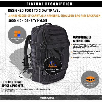 Mochila de Viaje Multifuncional 2 en 1 - Bolsa de Gym y Equipaje - Image 9