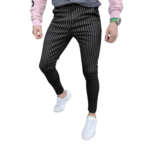 Pantalones Casuales Slim Fit con Costuras a Rayas Estilo Europeo - Image 5