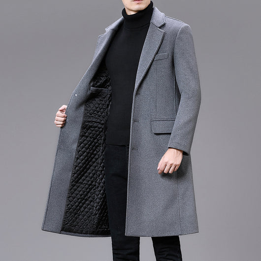 Abrigo Largo Casual de Algodón para Hombre Talla Plus - Image 10