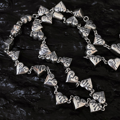 Collar de Plata S925 Corazón Roto con Diseño Graffiti de Amor - Image 3