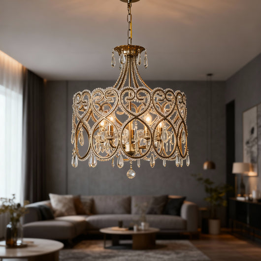 Lámpara de Araña de Cristal Envejecido - Lujo Francés para Sala de Estar - Image 13
