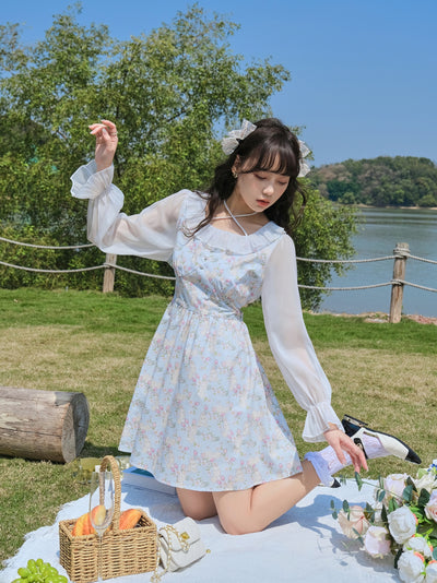 Vestido Floral Hanazaki Deer Estilo Francesa