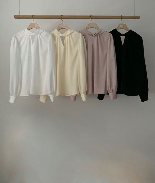 Blusa Elegante con Cuello en V y Mangas Abullonadas - Image 3