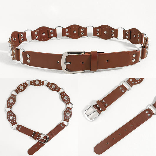 Cinturón Vintage Unisex con Hebilla de Metal Remachado - Estilo Punk Hip Hop - Image 31