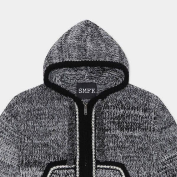 Sudadera Suelta Casual con Rayas en Punto Acogedor