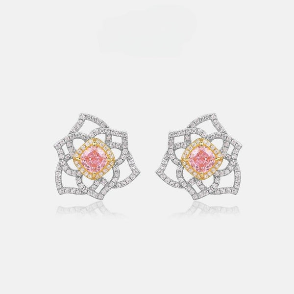 Aretes de Plata S925 con Cristales Hexagonales y Circonitas Brillantes - Image 2