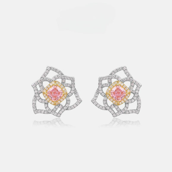 Aretes de Plata S925 con Cristales Hexagonales y Circonitas Brillantes