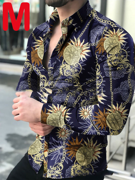 Camisa Casual Estampada de Manga Larga para Hombre - Image 13