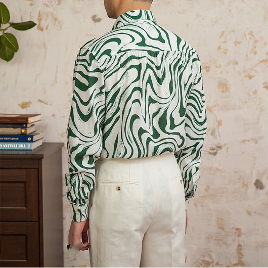 Camisa de Lino Drapeado con Moño Transpirable - Image 15