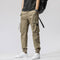 Pantalones de Trabajo Casual Cintura Elástica Hombre Algodón Puro Bolsillos Múltiples