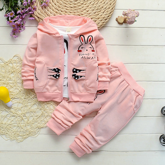 Cardigan Infantil Tres Piezas con Estampado de Conejo en Algodón - Image 6