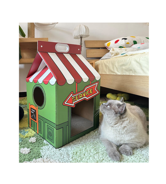 Rascador Café Gato con Nido - Tabla Desgaste Resistente para Afilar Uñas - Image 11