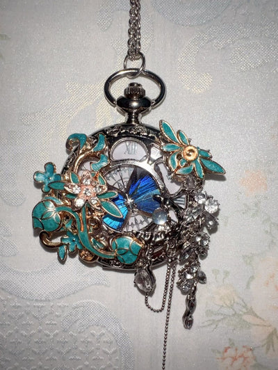 Reloj de Bolsillo Mariposa Personalizable - Diseño Chino con Plumas Deslumbrante - Image 11