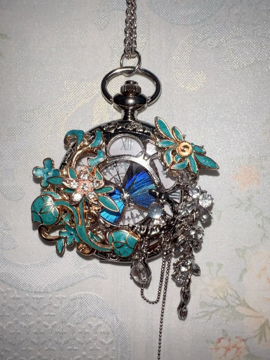 Reloj de Bolsillo Mariposa Personalizable - Diseño Chino con Plumas Deslumbrante - Image 11