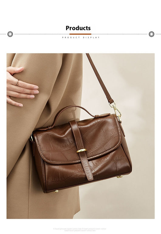 Bolso Mensajero de Cuero Genuino con Correa Cruzada - Image 22
