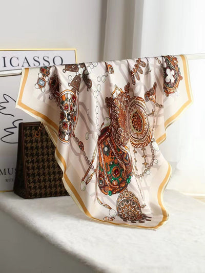 Pañuelo de Seda Cuadrado Lujo Elegante - Accesorio Premium para Regalo - Image 34