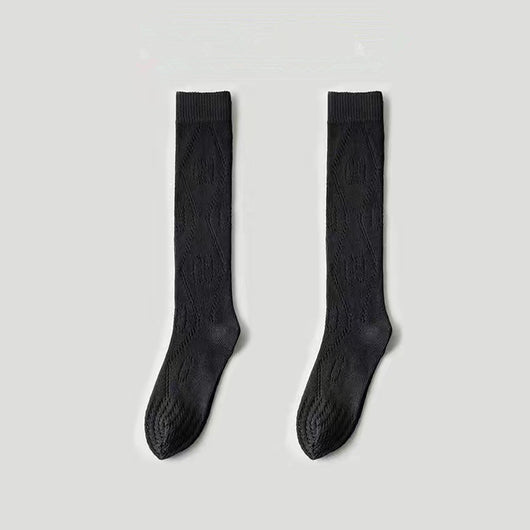 Calcetines JK Estilo Japonés Hueco Negro y Blanco con Relleno Suave - Image 5