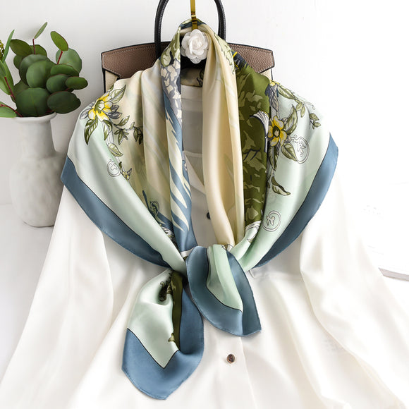 Large Square Silk Scarf for Women - Timeless Elegance