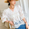 Blusa Casual Bordada para Mujer
