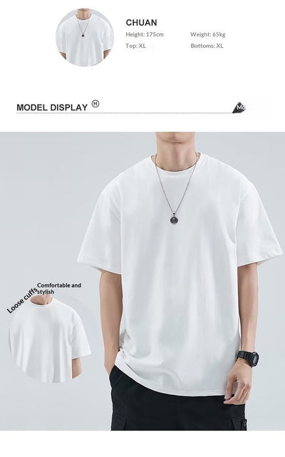 Playera Suelta de Color Liso para Hombre - Versátil y Cómoda - Image 8