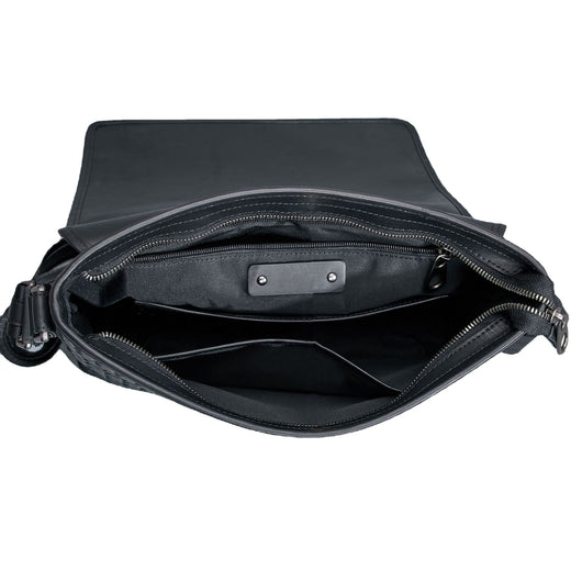 Bolso Mensajero de Cuero Tejido para Hombre - Estilo Ejecutivo - Image 3