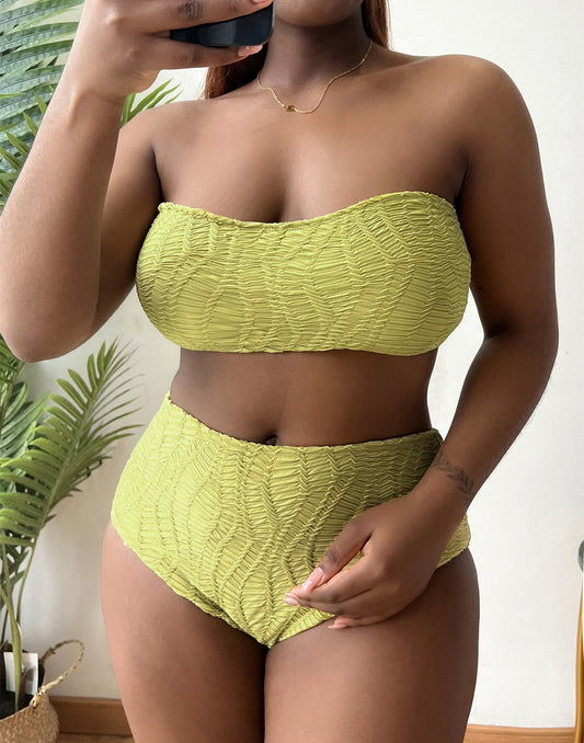 Bikini Talla Grande con Tubo y Cintura Alta - Diseño Realzador - Image 2