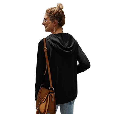 Cardigan Tejido con Capucha para Mujer - Abrigo Largo Otoño Invierno - Image 2