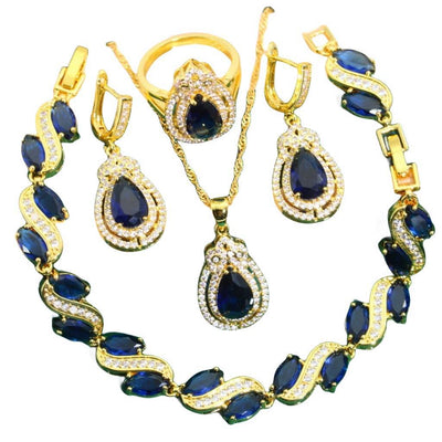 Juego de Joyería Hipoalergénica con Circonita - Pulsera, Collar, Aros y Anillo - Image 5