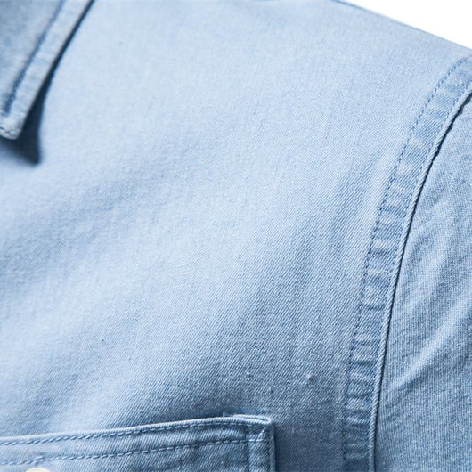 Camisa Denim Casual de Manga Larga para Hombre - Image 7