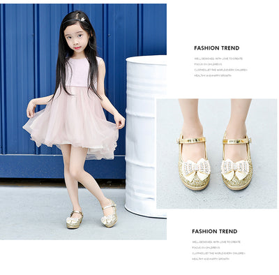 Zapatos de Tacón Alto Infantil con Moño y Cristales - Image 8