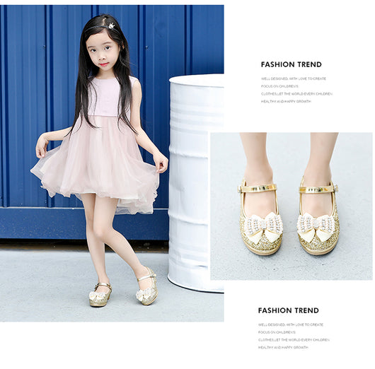Zapatos de Tacón Alto Infantil con Moño y Cristales - Image 8