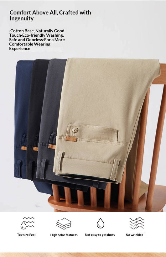 Pantalones Casuales de Algodón Puro con Stretch - Corte Recto Relajado para Hombre - Image 11