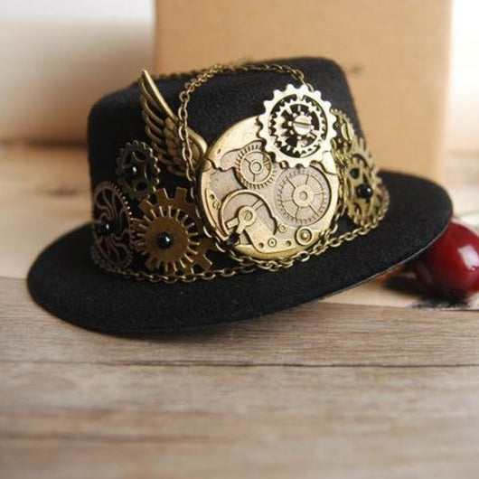 Sombrero Steampunk Vintage con Engranajes - Accesorio de Fiesta y Lolita