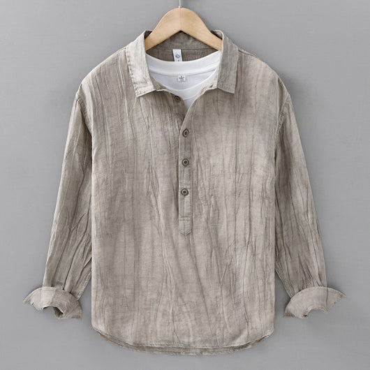 Camisa de Lino Casual con Textura Arrugada - Image 7