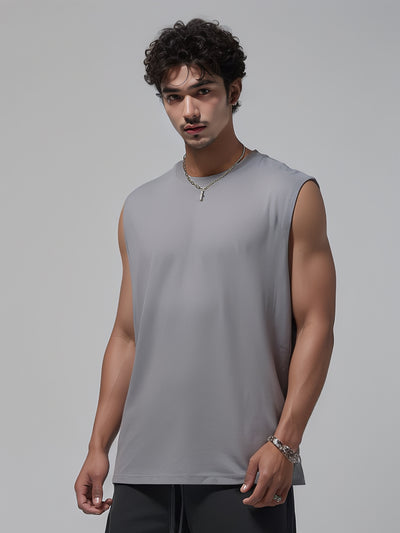 Camiseta Suelta sin Mangas para Hombre - Diseño Liso y Versátil - Image 19