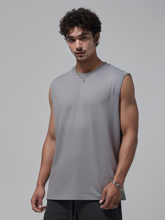 Camiseta Suelta sin Mangas para Hombre - Diseño Liso y Versátil - Image 19