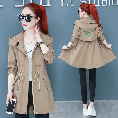 Cortavientos Elegante Estilo Coreano Largo Mujer - Chaqueta Otoño Entallada - Image 11